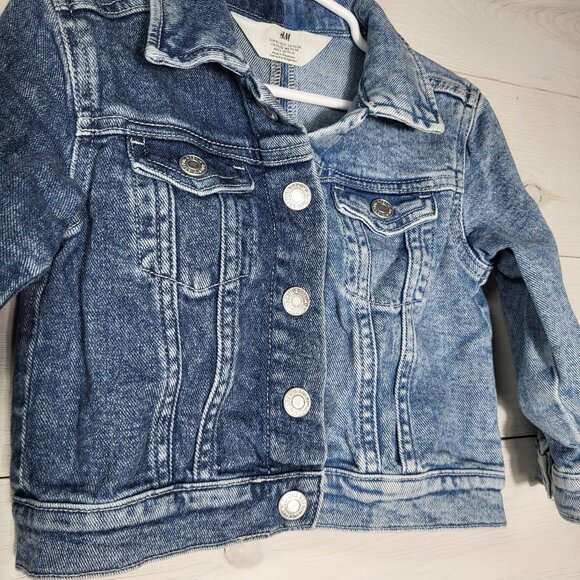 H&M Other - H&M Kid's Toddler Girl's Jean Jacket Denim Colorblock Snap Button Up.